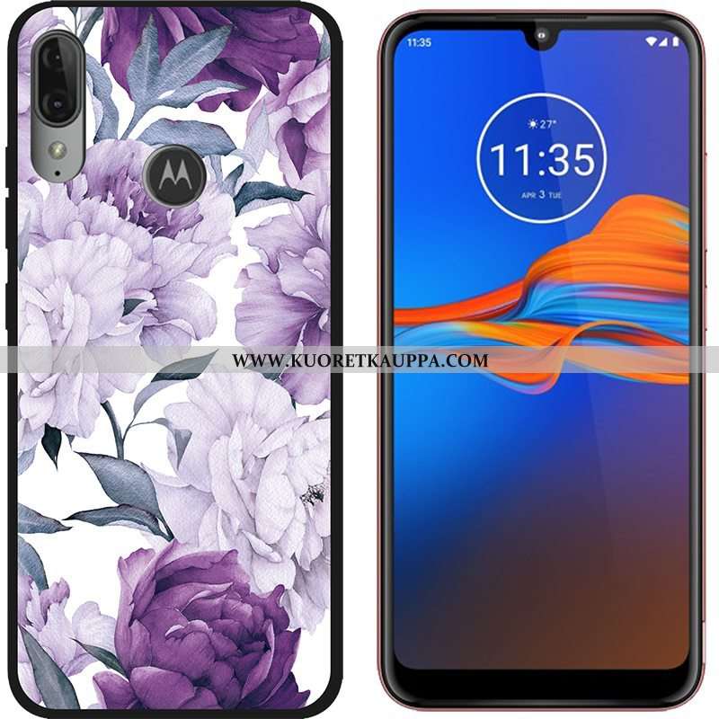 Kuori Moto E6 Plus, Kuoret Moto E6 Plus, Kotelo Moto E6 Plus Sarjakuva Suuntaus Musta Puhelimen Viol