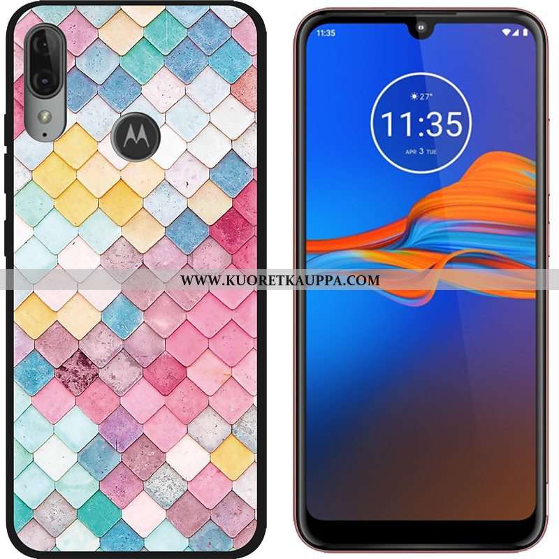 Kuori Moto E6 Plus, Kuoret Moto E6 Plus, Kotelo Moto E6 Plus Sarjakuva Suuntaus Musta Puhelimen Viol