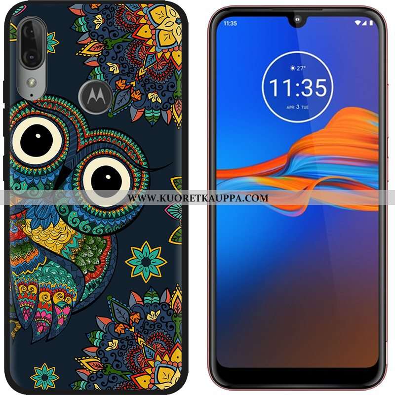 Kuori Moto E6 Plus, Kuoret Moto E6 Plus, Kotelo Moto E6 Plus Sarjakuva Suuntaus Musta Puhelimen Viol