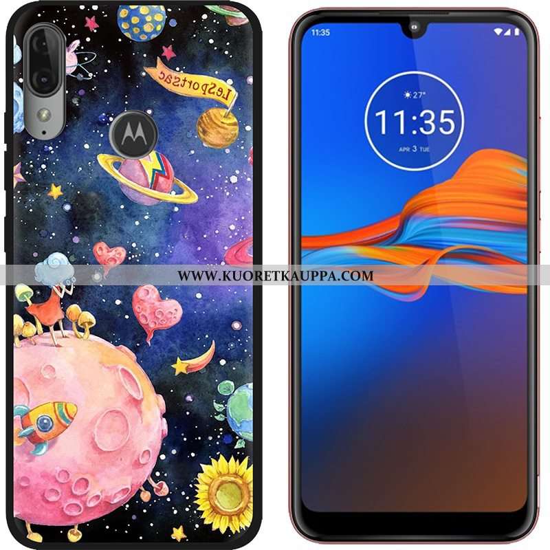Kuori Moto E6 Plus, Kuoret Moto E6 Plus, Kotelo Moto E6 Plus Sarjakuva Suuntaus Musta Puhelimen Viol