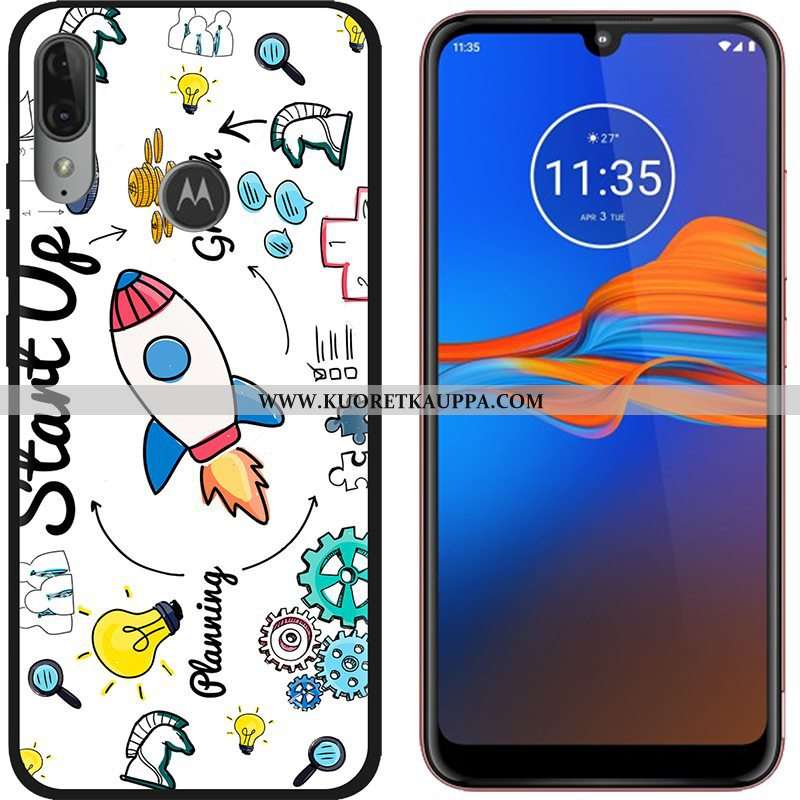 Kuori Moto E6 Plus, Kuoret Moto E6 Plus, Kotelo Moto E6 Plus Sarjakuva Suuntaus Musta Puhelimen Viol