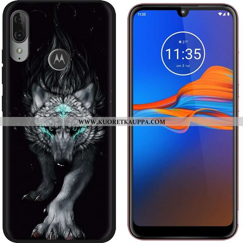 Kuori Moto E6 Plus, Kuoret Moto E6 Plus, Kotelo Moto E6 Plus Sarjakuva Suuntaus Musta Puhelimen Viol