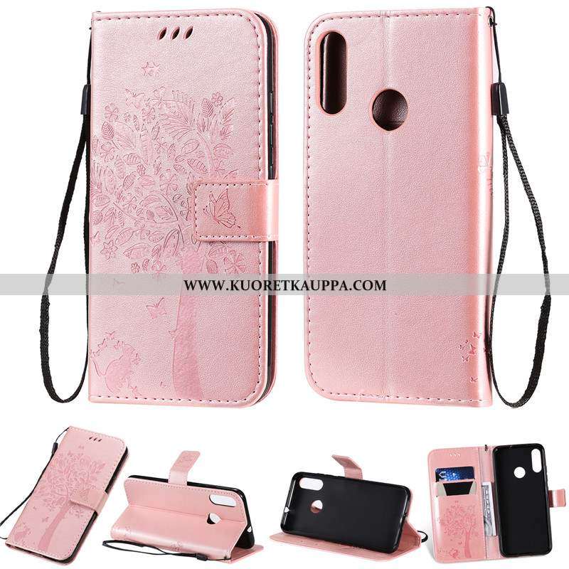 Kuori Moto E6 Plus, Kuoret Moto E6 Plus, Kotelo Moto E6 Plus Suojaus Nahkakuori Jauhe Kortti Pinkki