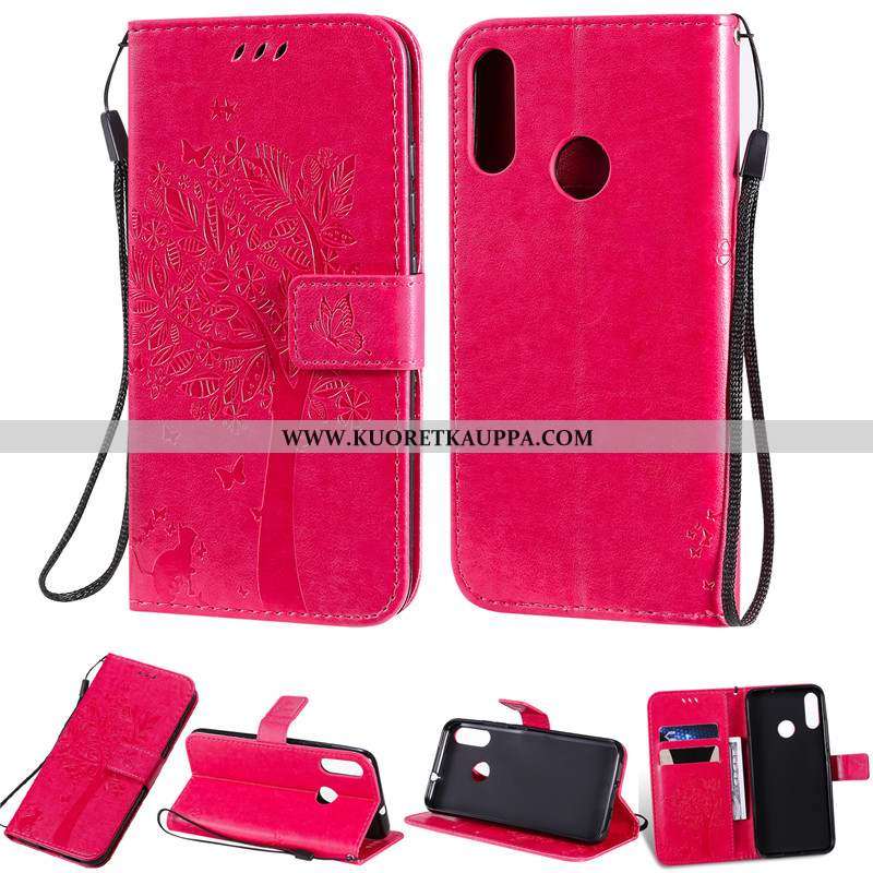 Kuori Moto E6 Plus, Kuoret Moto E6 Plus, Kotelo Moto E6 Plus Suojaus Nahkakuori Jauhe Kortti Pinkki