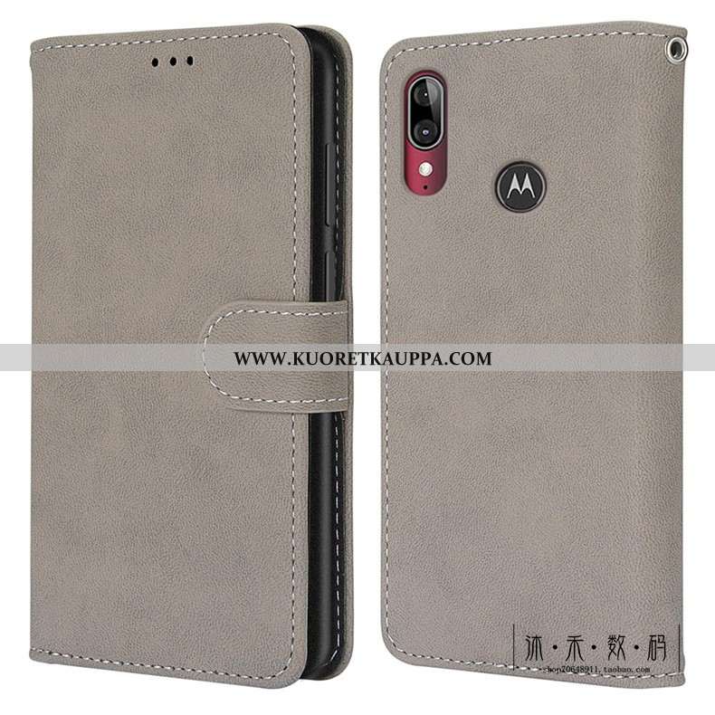 Kuori Moto E6 Plus, Kuoret Moto E6 Plus, Kotelo Moto E6 Plus Vuosikerta Suojaus Pesty Suede Vihreä