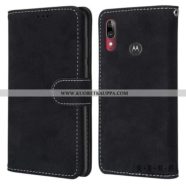 Kuori Moto E6 Plus, Kuoret Moto E6 Plus, Kotelo Moto E6 Plus Vuosikerta Suojaus Pesty Suede Vihreä