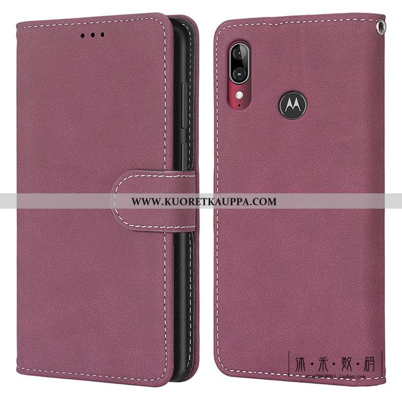 Kuori Moto E6 Plus, Kuoret Moto E6 Plus, Kotelo Moto E6 Plus Vuosikerta Suojaus Pesty Suede Vihreä