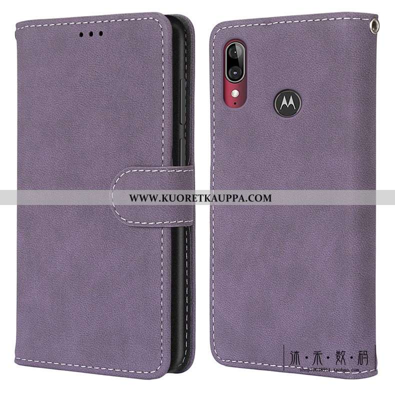 Kuori Moto E6 Plus, Kuoret Moto E6 Plus, Kotelo Moto E6 Plus Vuosikerta Suojaus Pesty Suede Vihreä