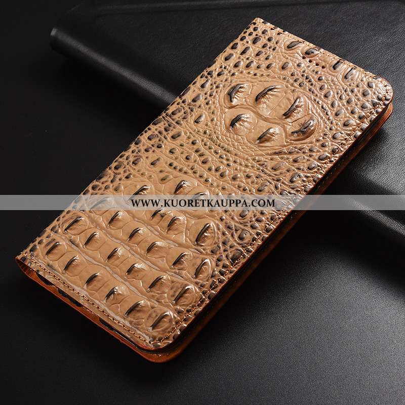 Kuori Moto G7, Kuoret Moto G7, Kotelo Moto G7 Aito Nahka Kukkakuvio Pehmeä Neste Simpukka Nahkakuori