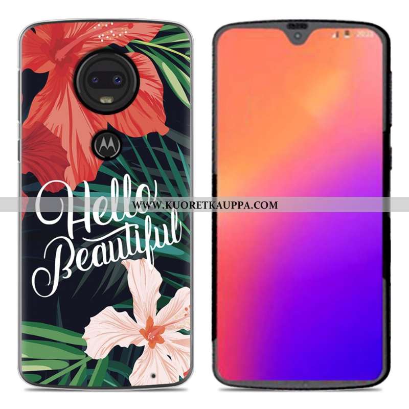Kuori Moto G7, Kuoret Moto G7, Kotelo Moto G7 Luova Sarjakuva Uusi Pehmeä Neste Pinkki