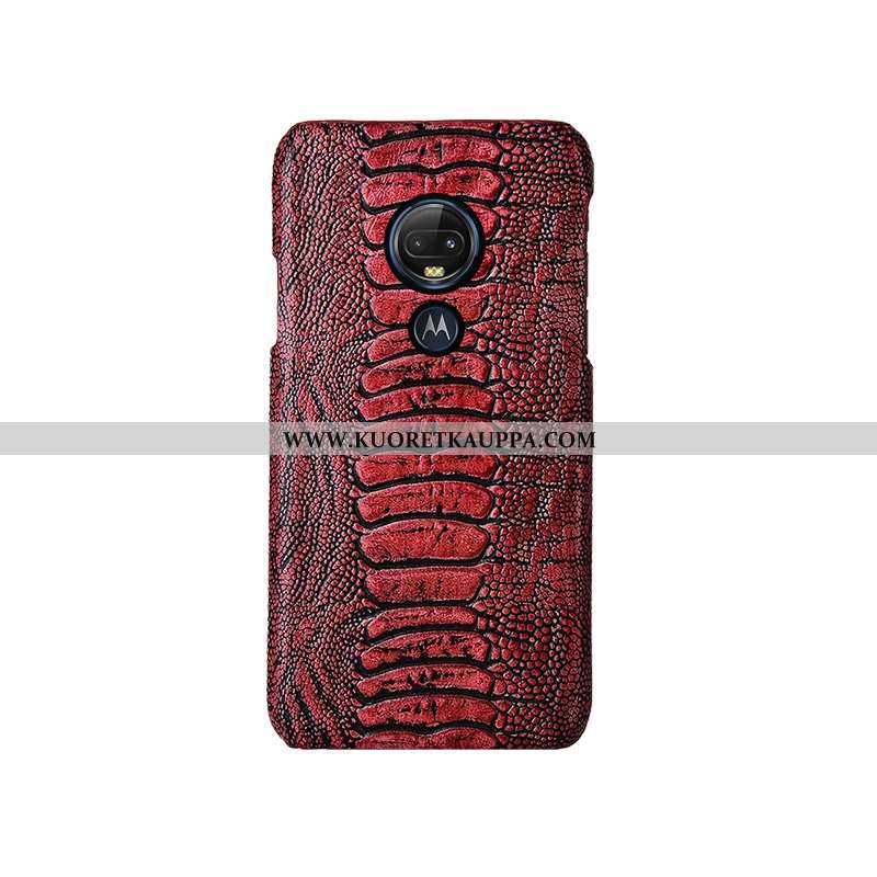 Kuori Moto G7, Kuoret Moto G7, Kotelo Moto G7 Nahka Suojaus Luova Puhelimen Punainen