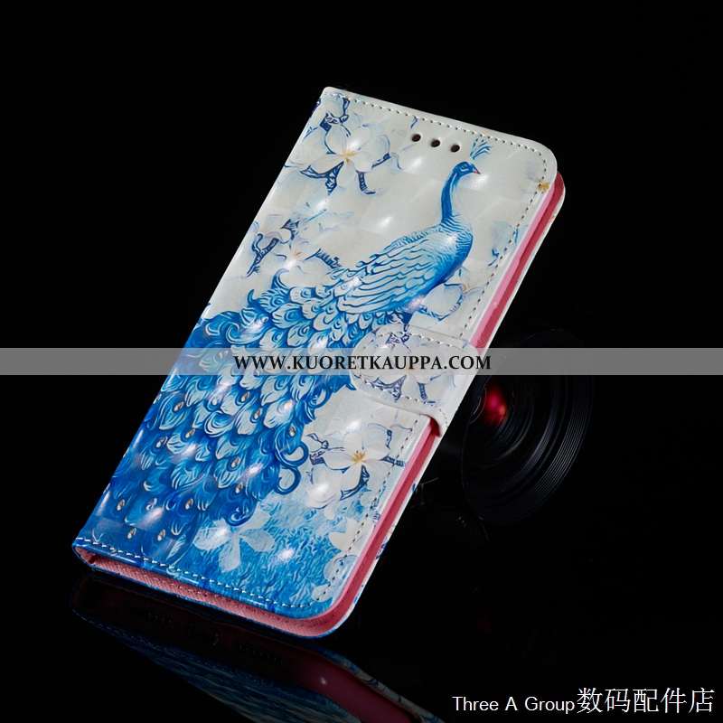 Kuori Moto G7, Kuoret Moto G7, Kotelo Moto G7 Nahkakuori Ripustettavat Koristeet Sininen Simpukka Pe