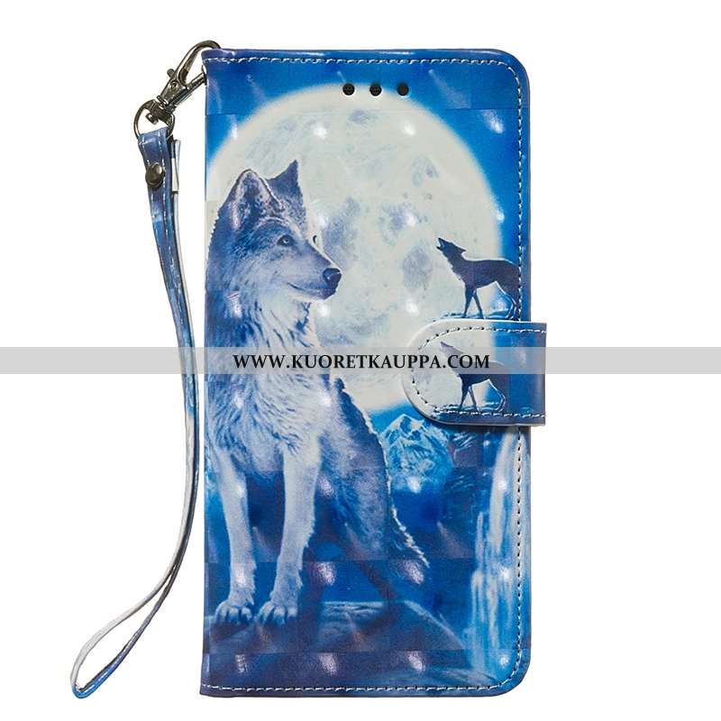 Kuori Moto G7, Kuoret Moto G7, Kotelo Moto G7 Nahkakuori Ripustettavat Koristeet Sininen Simpukka Pe