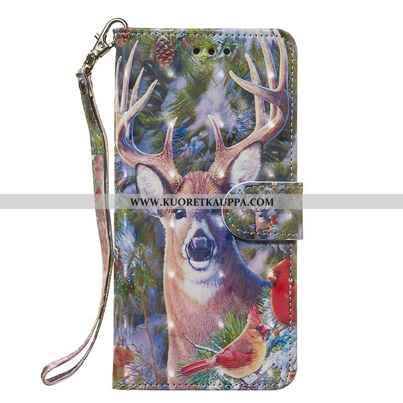 Kuori Moto G7, Kuoret Moto G7, Kotelo Moto G7 Nahkakuori Ripustettavat Koristeet Sininen Simpukka Pe