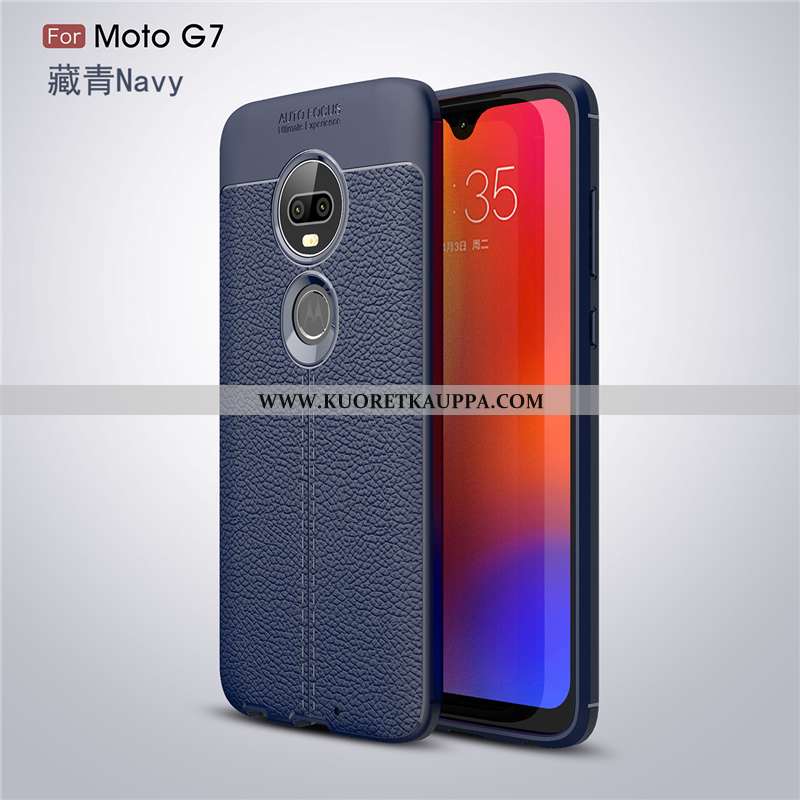 Kuori Moto G7, Kuoret Moto G7, Kotelo Moto G7 Persoonallisuus Luova Silikoni Nahka Mustat