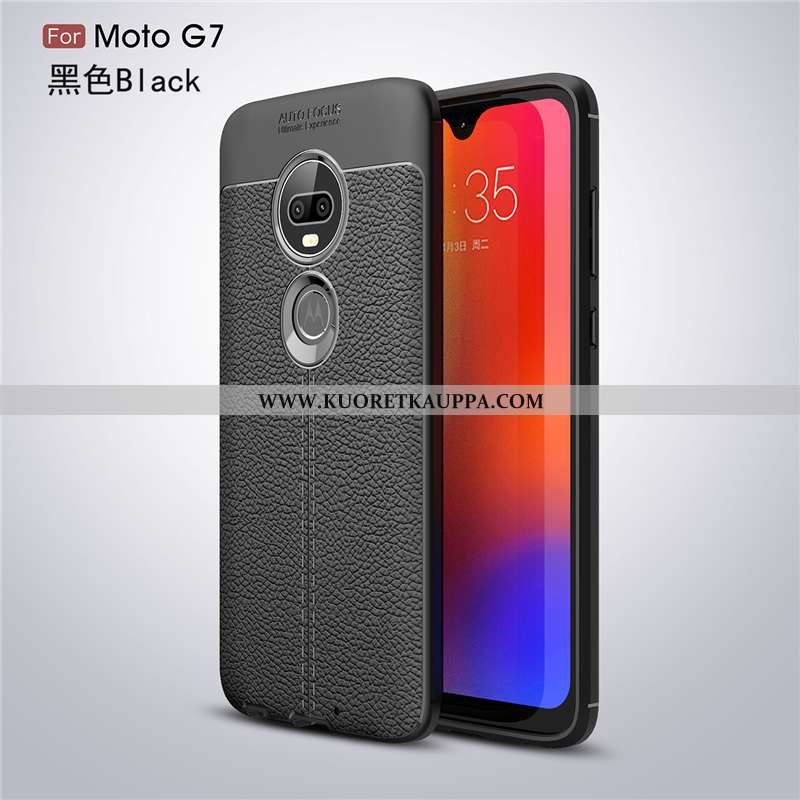 Kuori Moto G7, Kuoret Moto G7, Kotelo Moto G7 Persoonallisuus Luova Silikoni Nahka Mustat