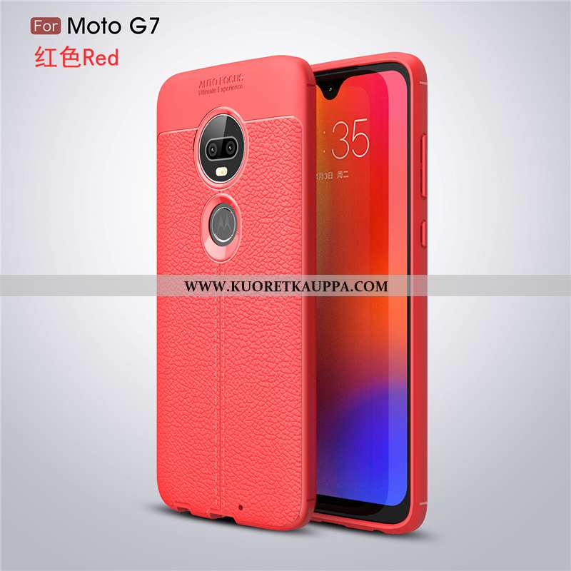 Kuori Moto G7, Kuoret Moto G7, Kotelo Moto G7 Persoonallisuus Luova Silikoni Nahka Mustat