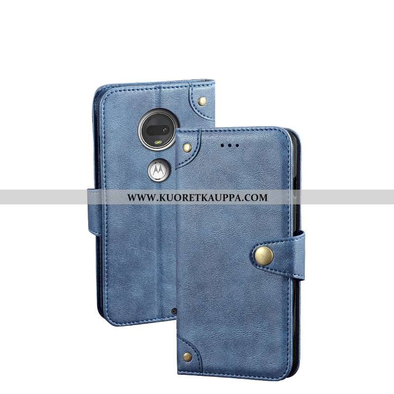 Kuori Moto G7, Kuoret Moto G7, Kotelo Moto G7 Suojaus Nahkakuori Tuuli Musta Mustat