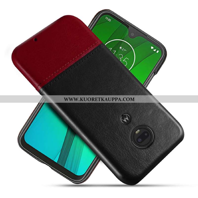 Kuori Moto G7, Kuoret Moto G7, Kotelo Moto G7 Suojaus Persoonallisuus Nahka Sininen