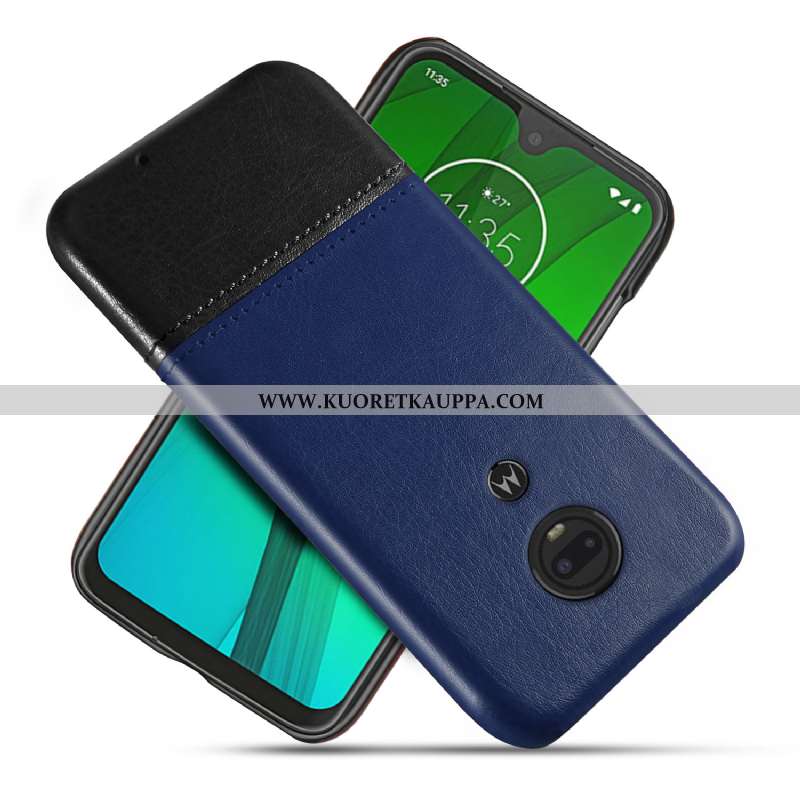 Kuori Moto G7, Kuoret Moto G7, Kotelo Moto G7 Suojaus Persoonallisuus Nahka Sininen