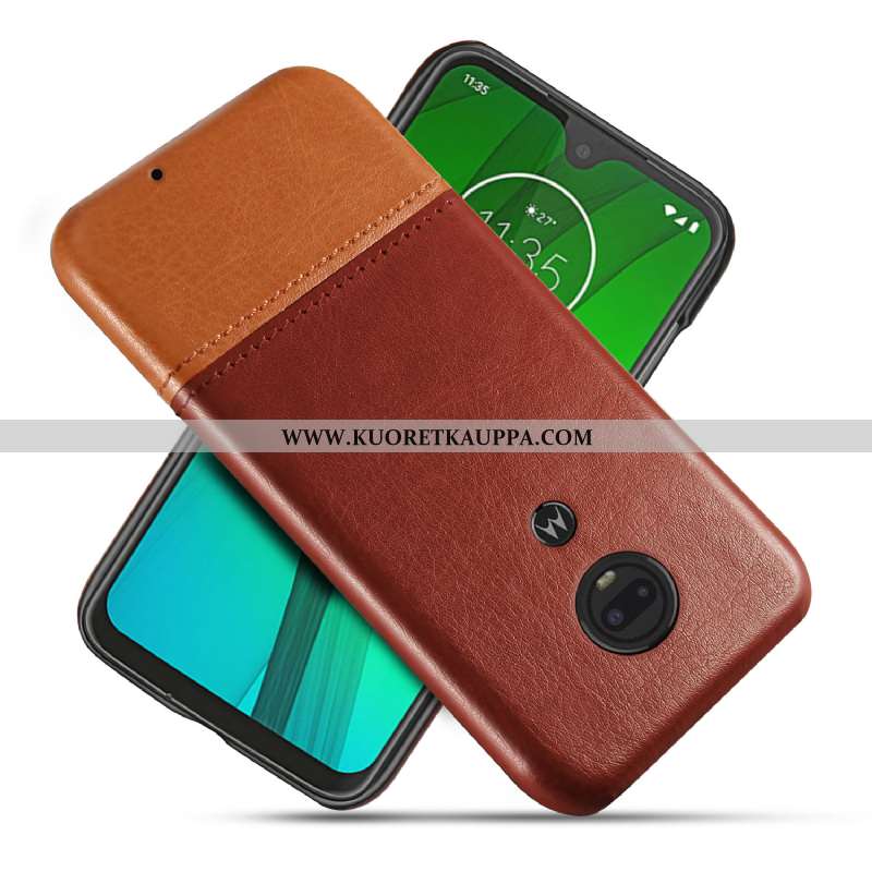 Kuori Moto G7, Kuoret Moto G7, Kotelo Moto G7 Suojaus Persoonallisuus Nahka Sininen