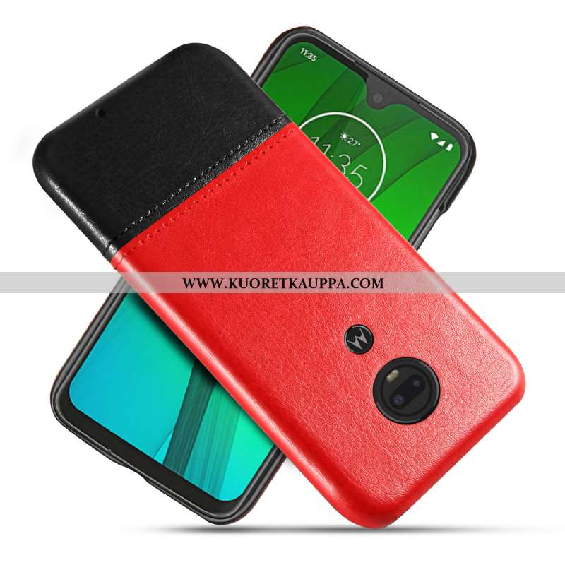 Kuori Moto G7, Kuoret Moto G7, Kotelo Moto G7 Suojaus Persoonallisuus Nahka Sininen