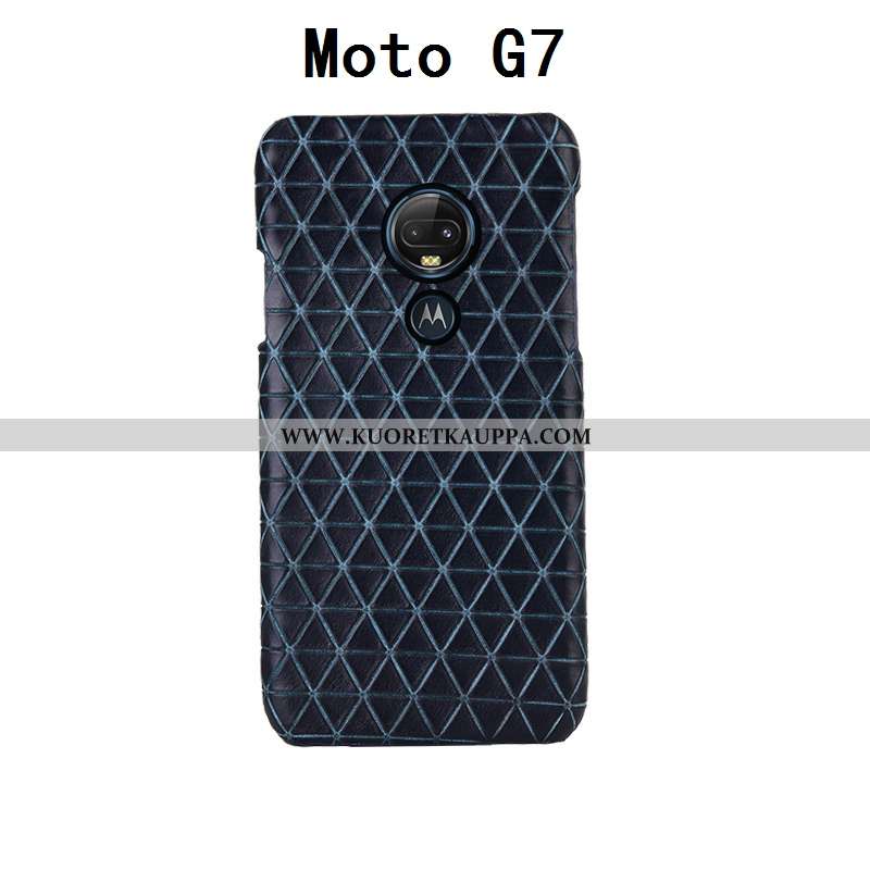 Kuori Moto G7, Kuoret Moto G7, Kotelo Moto G7 Tila Ylellisyys Lehmä Takakansi Mustat