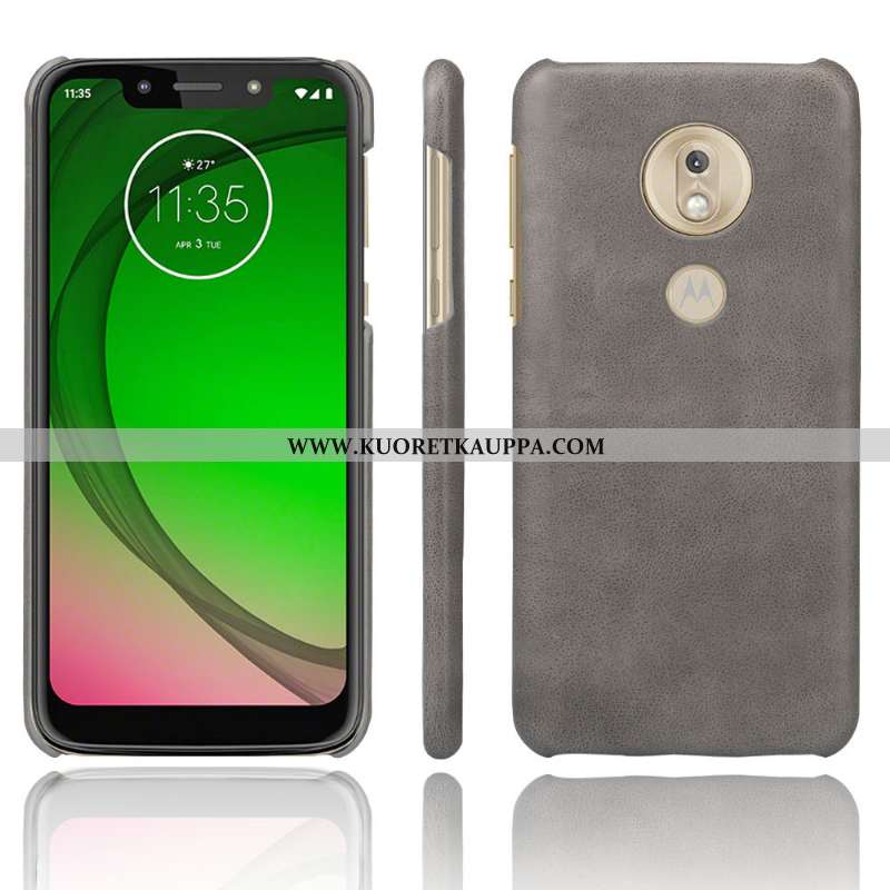 Kuori Moto G7 Play, Kuoret Moto G7 Play, Kotelo Moto G7 Play Nahka Suojaus Puhelimen Oranssi