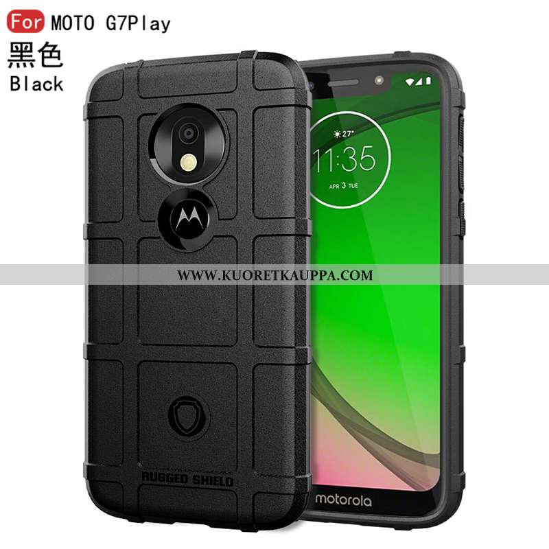 Kuori Moto G7 Play, Kuoret Moto G7 Play, Kotelo Moto G7 Play Pehmeä Neste Silikoni Luova Musta Musta