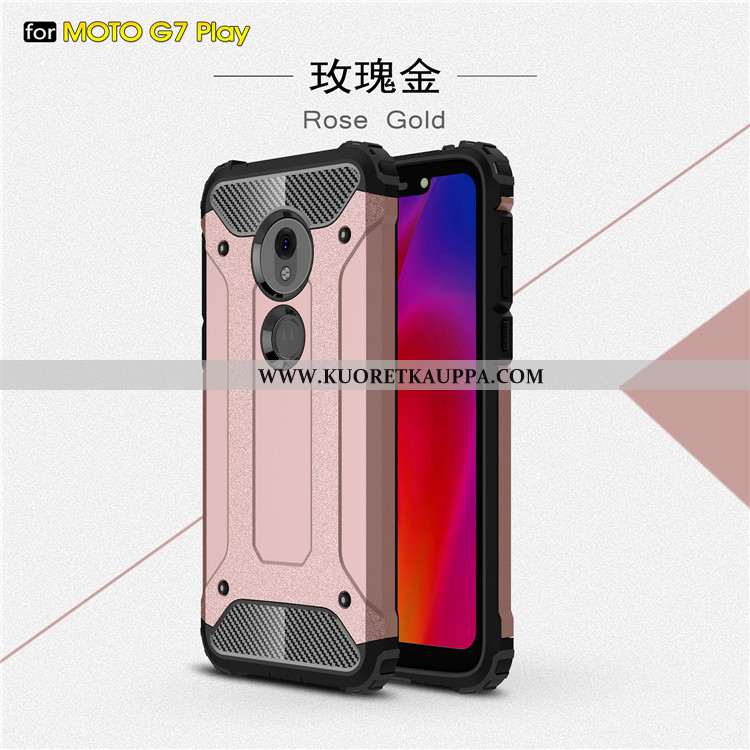 Kuori Moto G7 Play, Kuoret Moto G7 Play, Kotelo Moto G7 Play Suojaus All Inclusive Murtumaton Punain