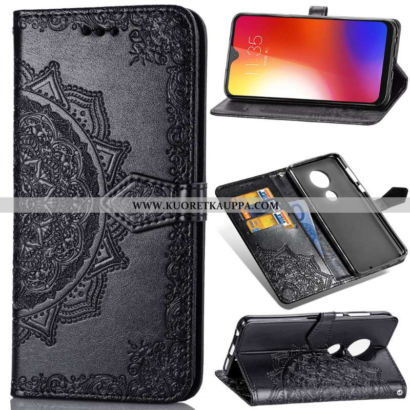 Kuori Moto G7 Play, Kuoret Moto G7 Play, Kotelo Moto G7 Play Suojaus Nahkakuori Jauhe Pinkki