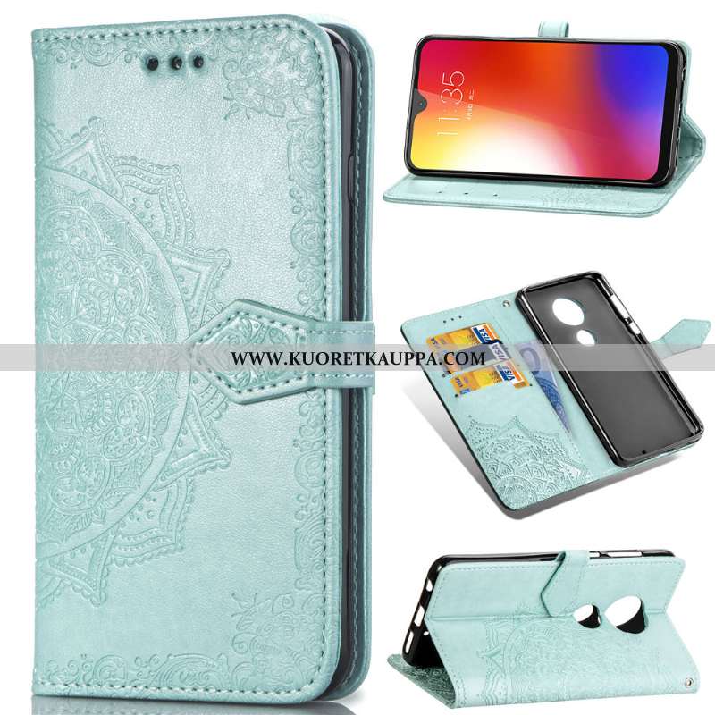 Kuori Moto G7 Play, Kuoret Moto G7 Play, Kotelo Moto G7 Play Suojaus Nahkakuori Jauhe Pinkki