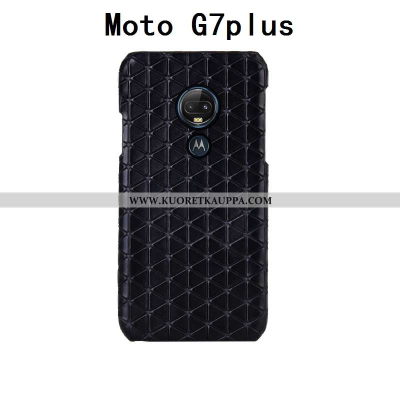 Kuori Moto G7 Plus, Kuoret Moto G7 Plus, Kotelo Moto G7 Plus Aito Nahka Suojaus Punainen Persoonalli