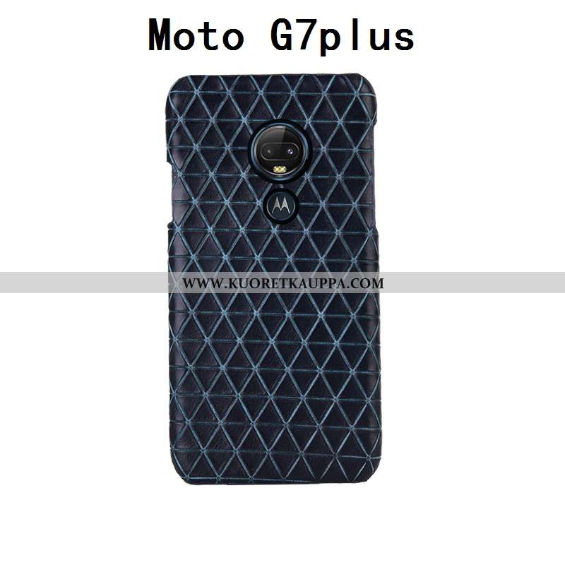 Kuori Moto G7 Plus, Kuoret Moto G7 Plus, Kotelo Moto G7 Plus Aito Nahka Suojaus Punainen Persoonalli