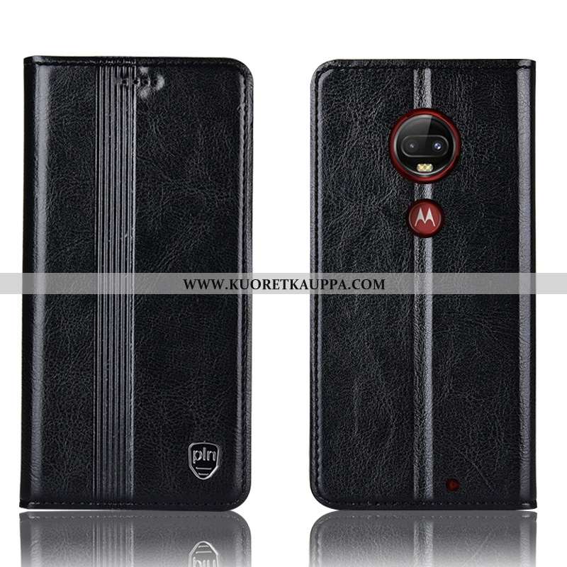 Kuori Moto G7 Plus, Kuoret Moto G7 Plus, Kotelo Moto G7 Plus Nahkakuori Suojaus All Inclusive Punain
