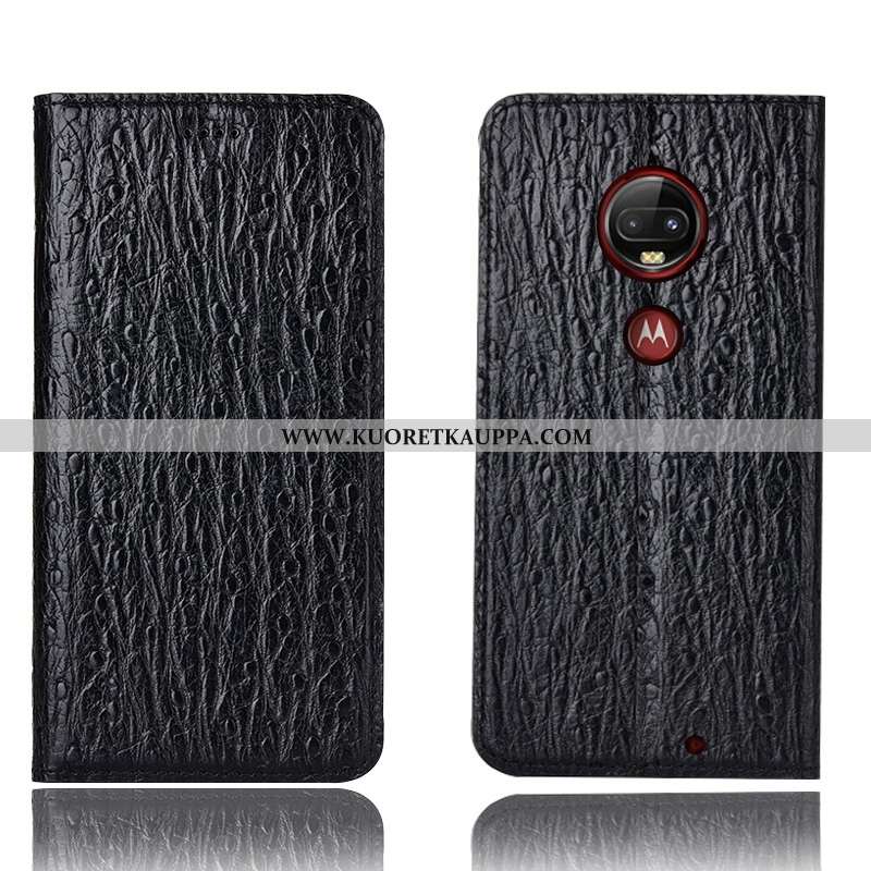 Kuori Moto G7 Plus, Kuoret Moto G7 Plus, Kotelo Moto G7 Plus Nahkakuori Suojaus All Inclusive Punain