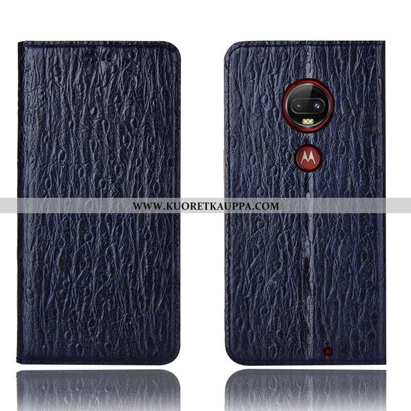 Kuori Moto G7 Plus, Kuoret Moto G7 Plus, Kotelo Moto G7 Plus Nahkakuori Suojaus All Inclusive Punain