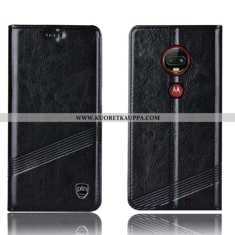 Kuori Moto G7 Plus, Kuoret Moto G7 Plus, Kotelo Moto G7 Plus Nahkakuori Suojaus Murtumaton Puhelimen