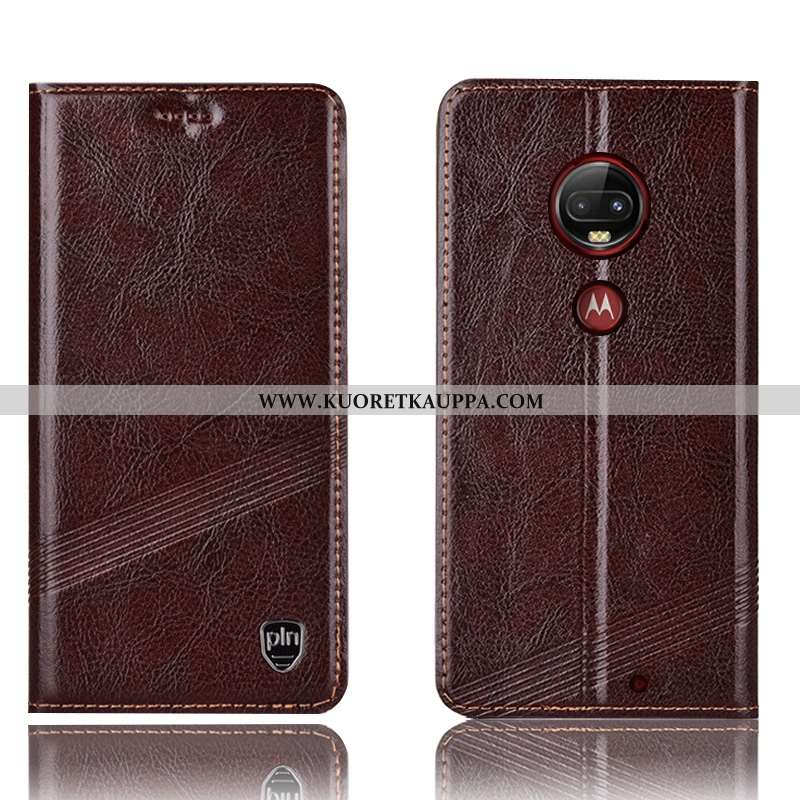 Kuori Moto G7 Plus, Kuoret Moto G7 Plus, Kotelo Moto G7 Plus Nahkakuori Suojaus Murtumaton Puhelimen