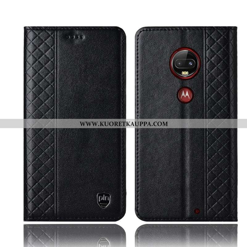 Kuori Moto G7 Plus, Kuoret Moto G7 Plus, Kotelo Moto G7 Plus Nahkakuori Suojaus Punainen Puhelimen