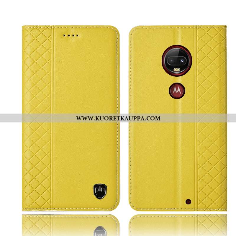 Kuori Moto G7 Plus, Kuoret Moto G7 Plus, Kotelo Moto G7 Plus Nahkakuori Suojaus Punainen Puhelimen