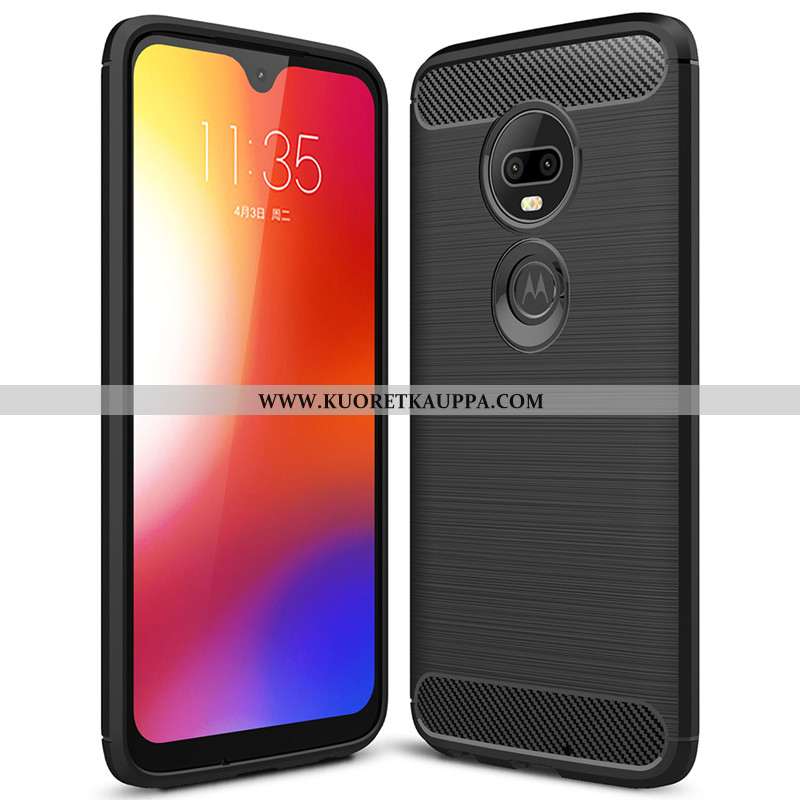 Kuori Moto G7 Plus, Kuoret Moto G7 Plus, Kotelo Moto G7 Plus Silikoni Suojaus Kuitu Mustat