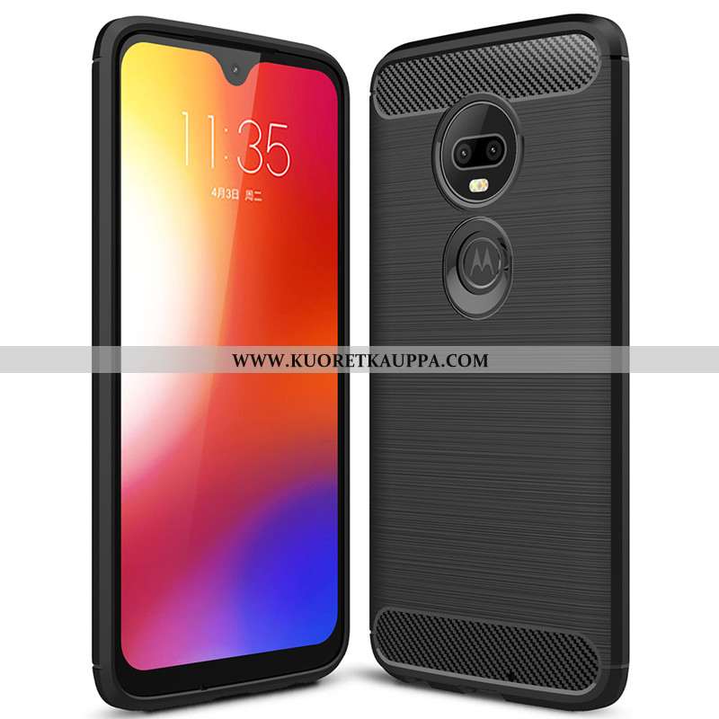 Kuori Moto G7 Plus, Kuoret Moto G7 Plus, Kotelo Moto G7 Plus Silikoni Suojaus Kuitu Mustat