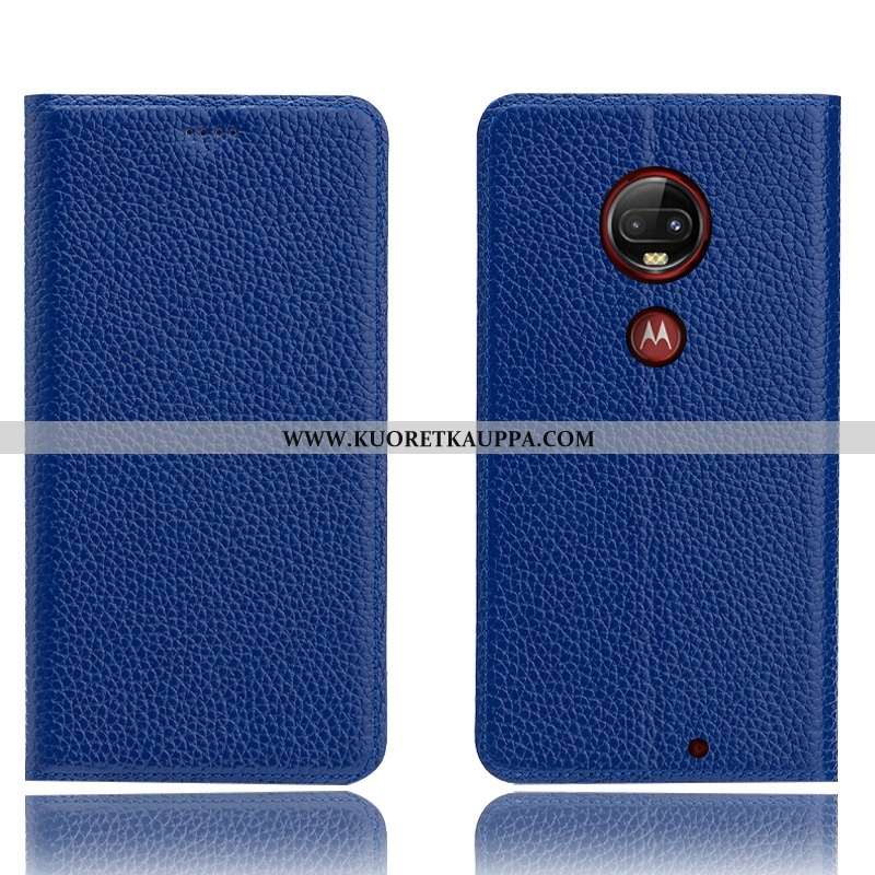 Kuori Moto G7 Plus, Kuoret Moto G7 Plus, Kotelo Moto G7 Plus Suojaus Aito Nahka Kukkakuvio Puhelimen