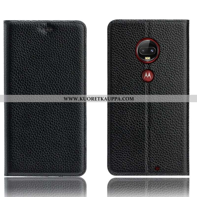 Kuori Moto G7 Plus, Kuoret Moto G7 Plus, Kotelo Moto G7 Plus Suojaus Aito Nahka Kukkakuvio Puhelimen