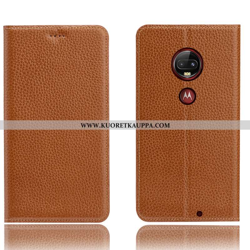 Kuori Moto G7 Plus, Kuoret Moto G7 Plus, Kotelo Moto G7 Plus Suojaus Aito Nahka Kukkakuvio Puhelimen