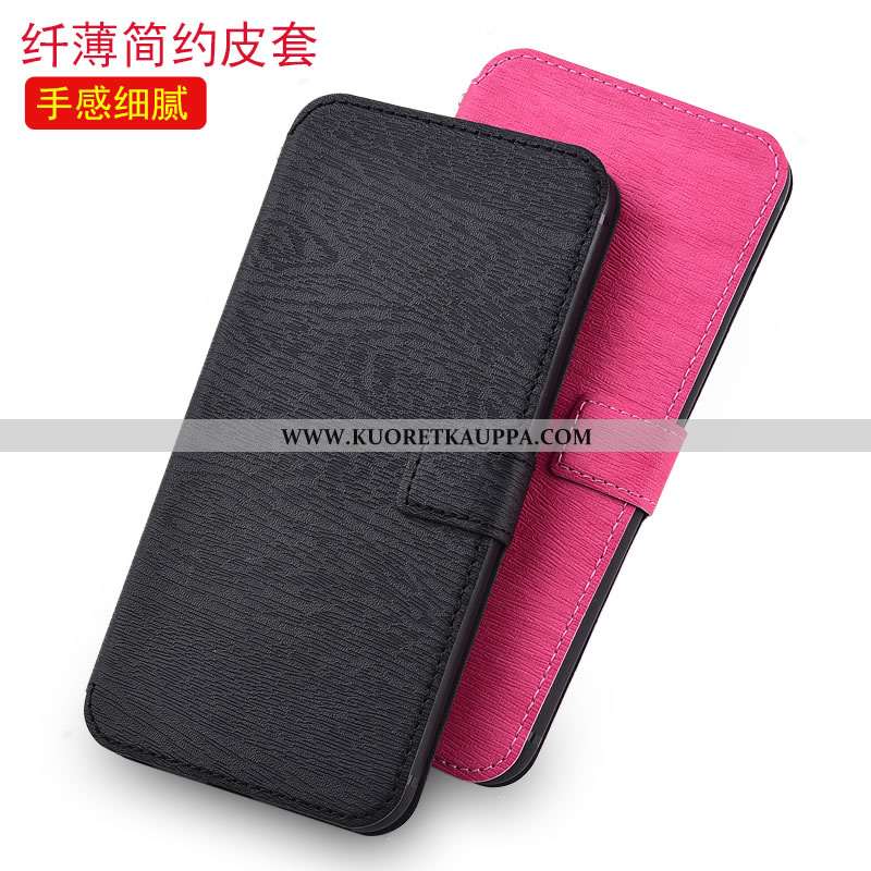 Kuori Moto G7 Plus, Kuoret Moto G7 Plus, Kotelo Moto G7 Plus Suojaus Nahkakuori Musta All Inclusive 