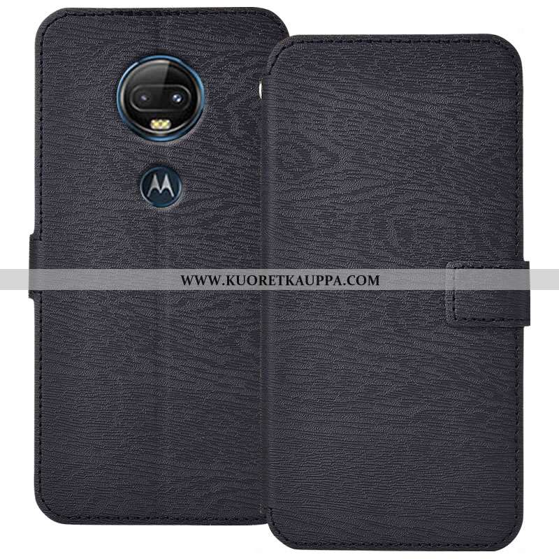 Kuori Moto G7 Plus, Kuoret Moto G7 Plus, Kotelo Moto G7 Plus Suojaus Nahkakuori Musta All Inclusive 