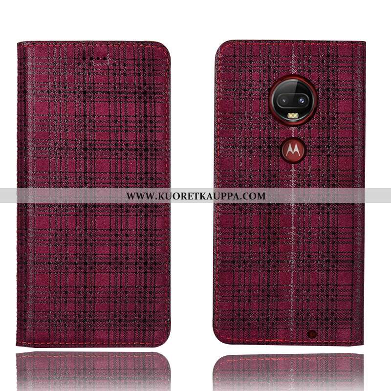 Kuori Moto G7 Plus, Kuoret Moto G7 Plus, Kotelo Moto G7 Plus Suojaus Nahkakuori Musta All Inclusive 