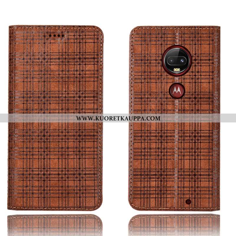 Kuori Moto G7 Plus, Kuoret Moto G7 Plus, Kotelo Moto G7 Plus Suojaus Nahkakuori Musta All Inclusive 